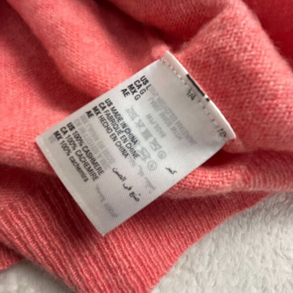 Club Room Luxury Cashmere Sweater Men Large Coral Crew Neck Long Sleeve Pullover - Picture 4 of 8